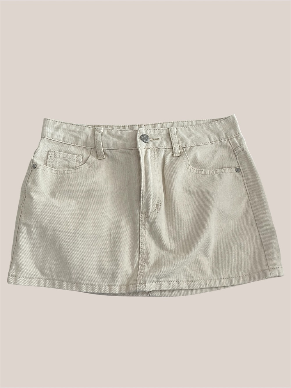 White mini skirt